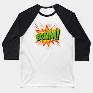 BOOM Comic Book Word Art Baseball T-Shirt